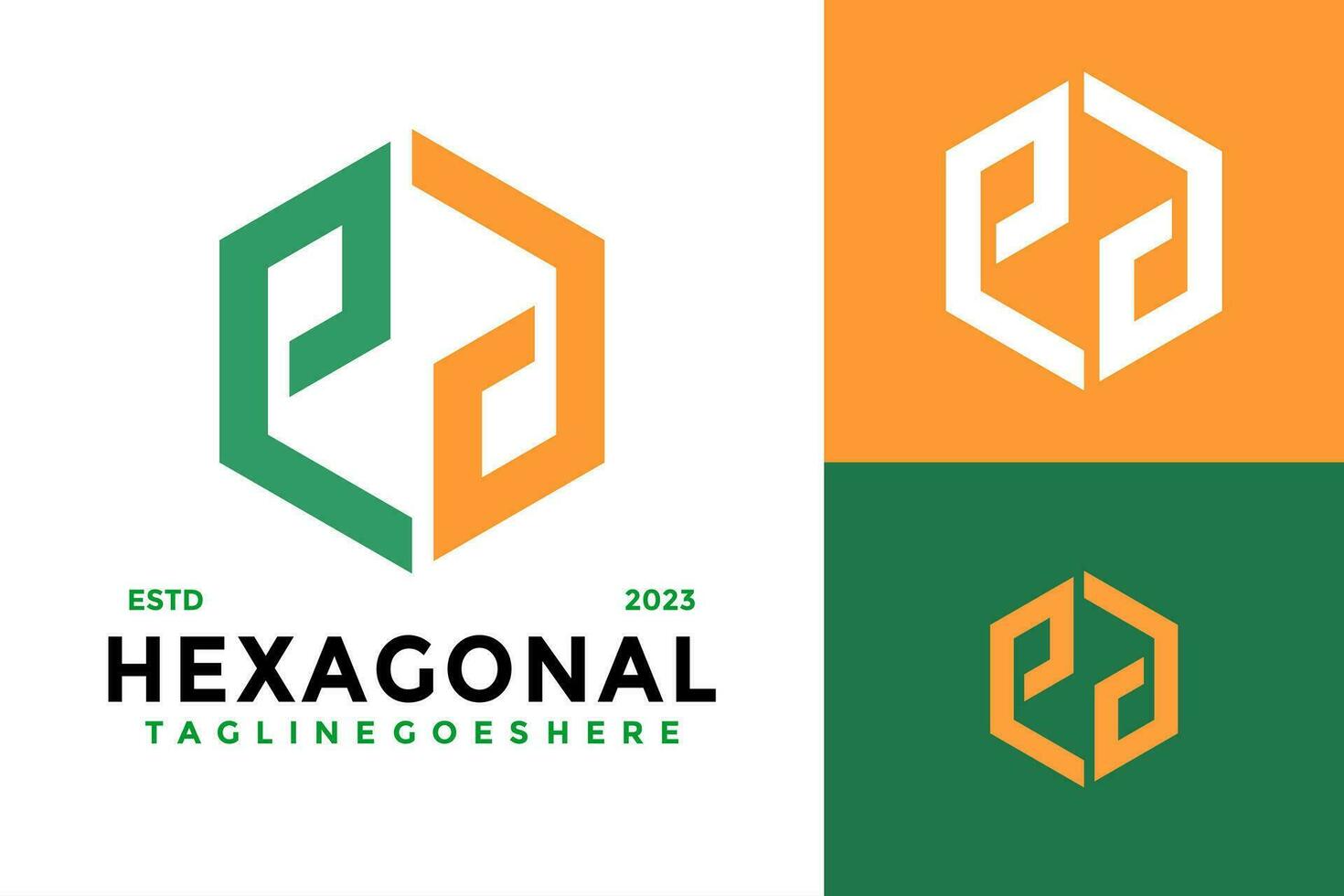 Letter Ea or Ae Hexagon logo design vector symbol icon illustration