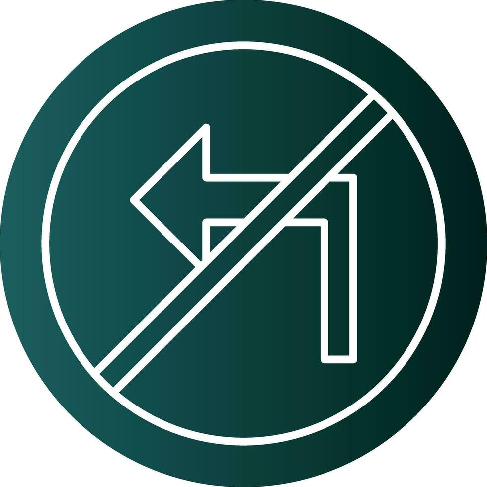 No Turn Left Vector Icon Design