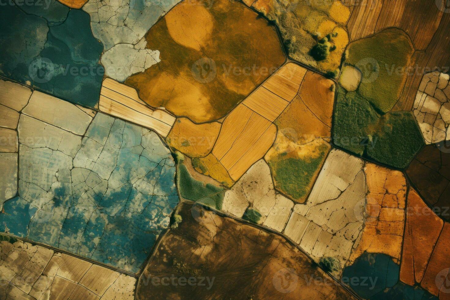 Aerial view farm land. Generate Ai photo