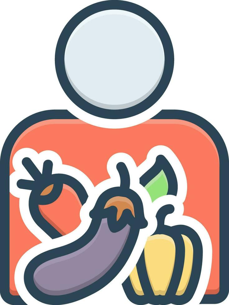 color icon for vegetarian vector