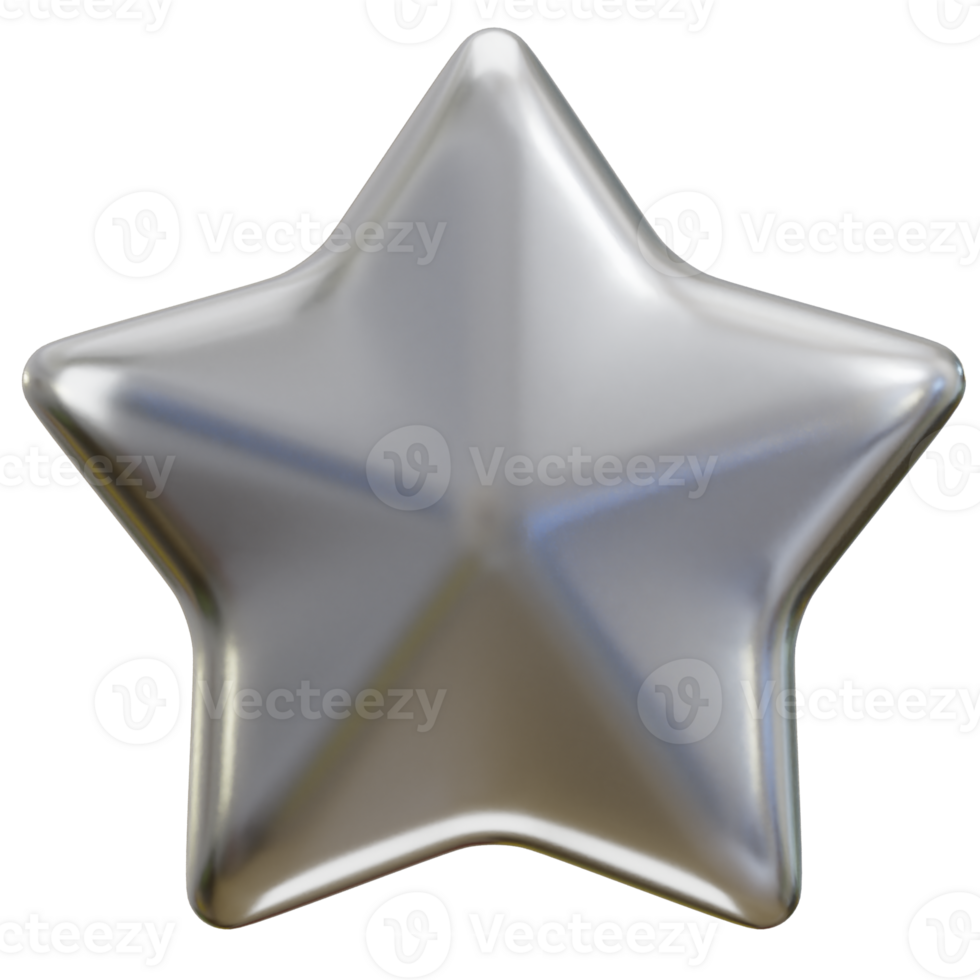 christmas star 3d rendering isolated on transparent background png