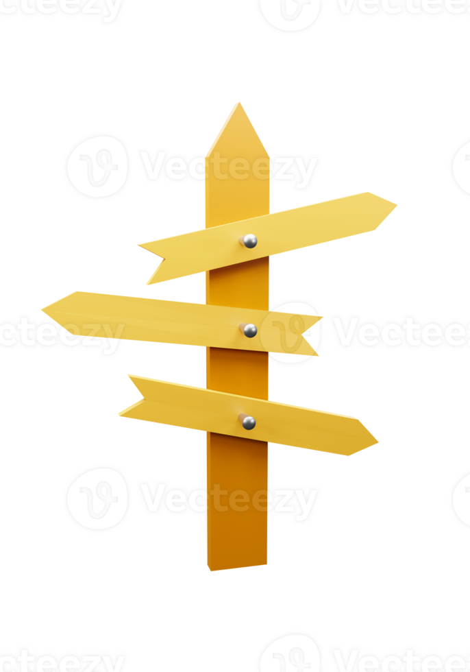 3D rendering of wooden road sign, Road signs in the village, concept for camping, camp site png