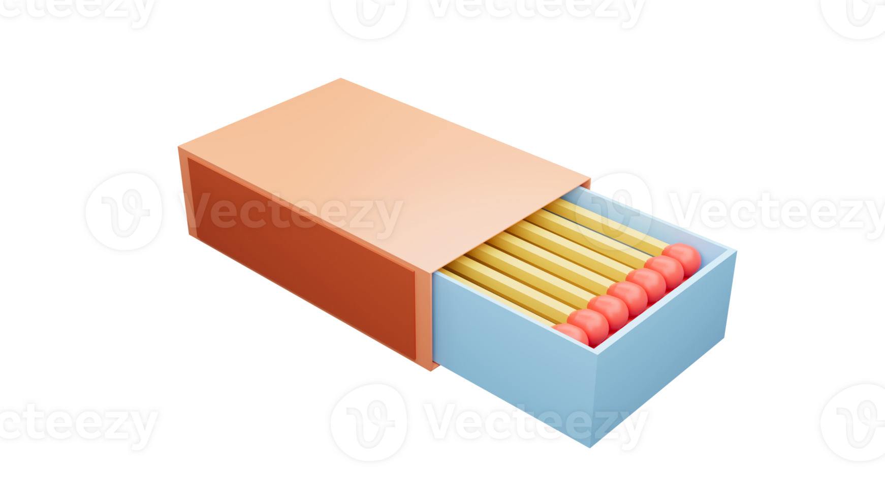 3D rendering of matchbox, Equipment for lighting fires, Use for camping bonfires and hiking png