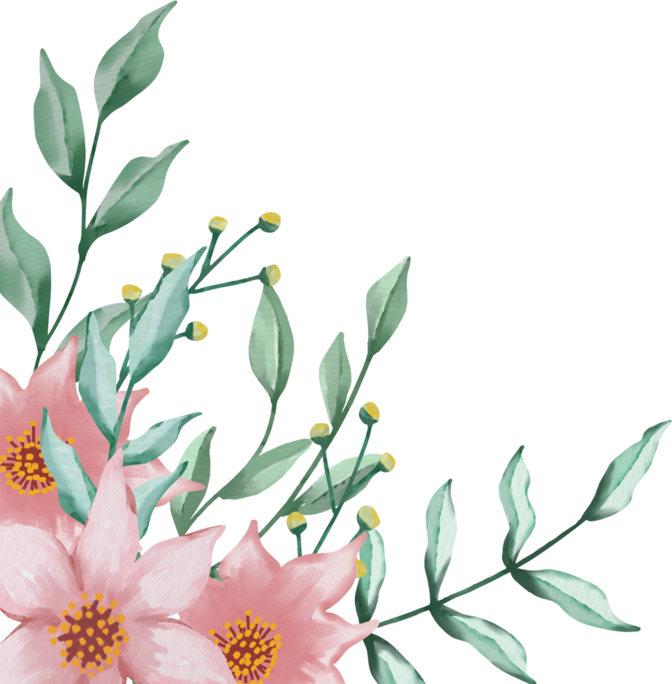 Beautiful floral corner border png