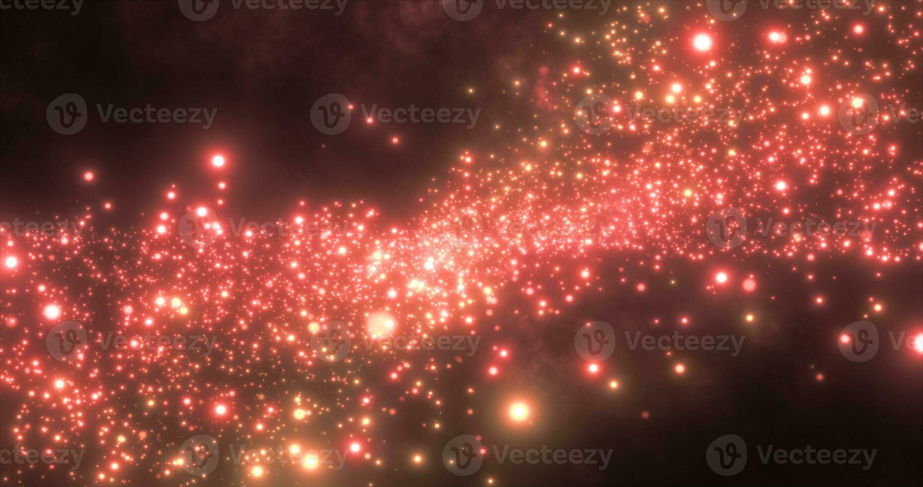 Abstract orange red energy particles and waves magical bright glowing futuristic hi-tech with blur effect and bokeh background photo