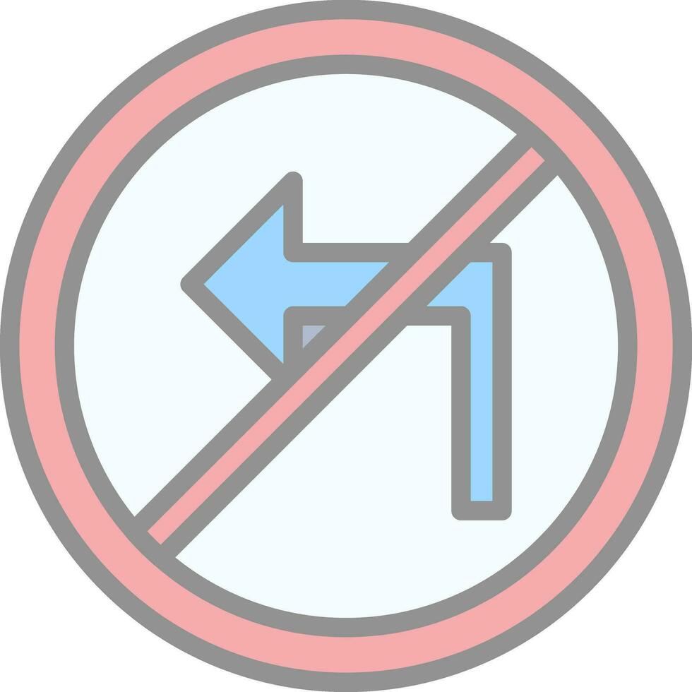 No Turn Left Vector Icon Design