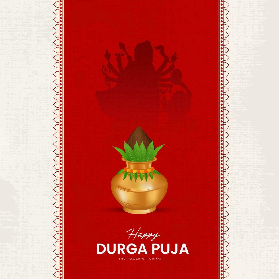 Goddess Maa Durga Face in Happy Durga Puja, Dussehra, and Navratri Celebration Concept for Web Banner, Poster, Social Media Post, and Flyer Advertising vector