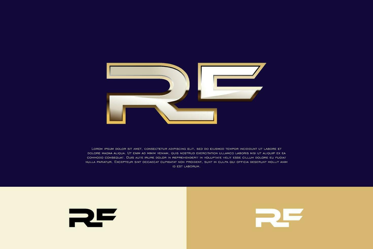 rf inicial moderno lujo logo modelo para negocio vector