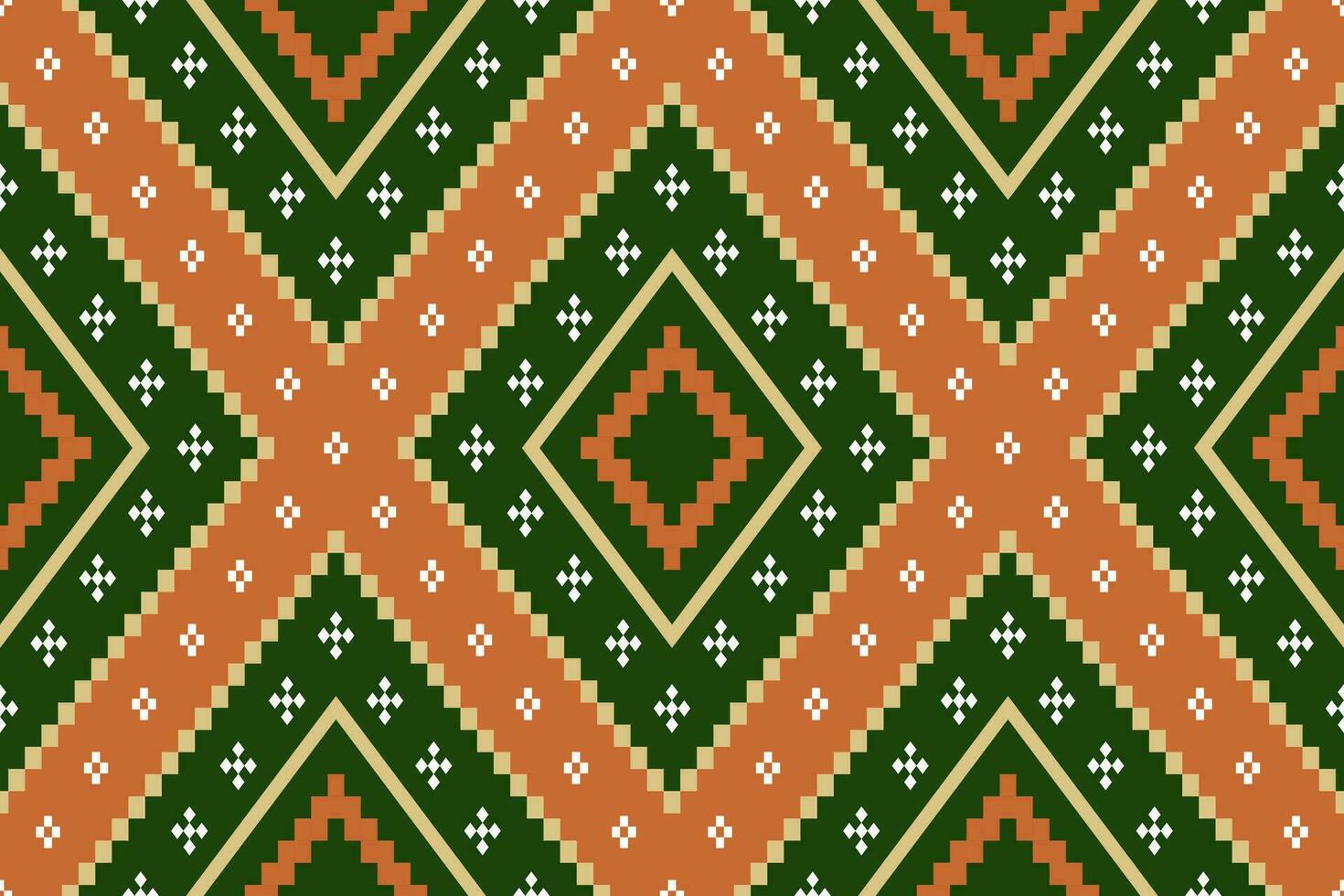 Cross stitch colorful geometric traditional ethnic pattern Ikat seamless pattern abstract design for fabric print cloth dress carpet curtains and sarong Aztec African Indian Indonesian vector