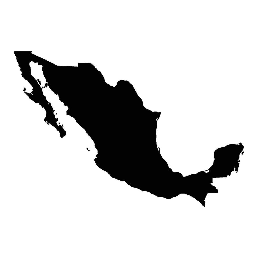 Map of Mexico in black. Mexican map. vector