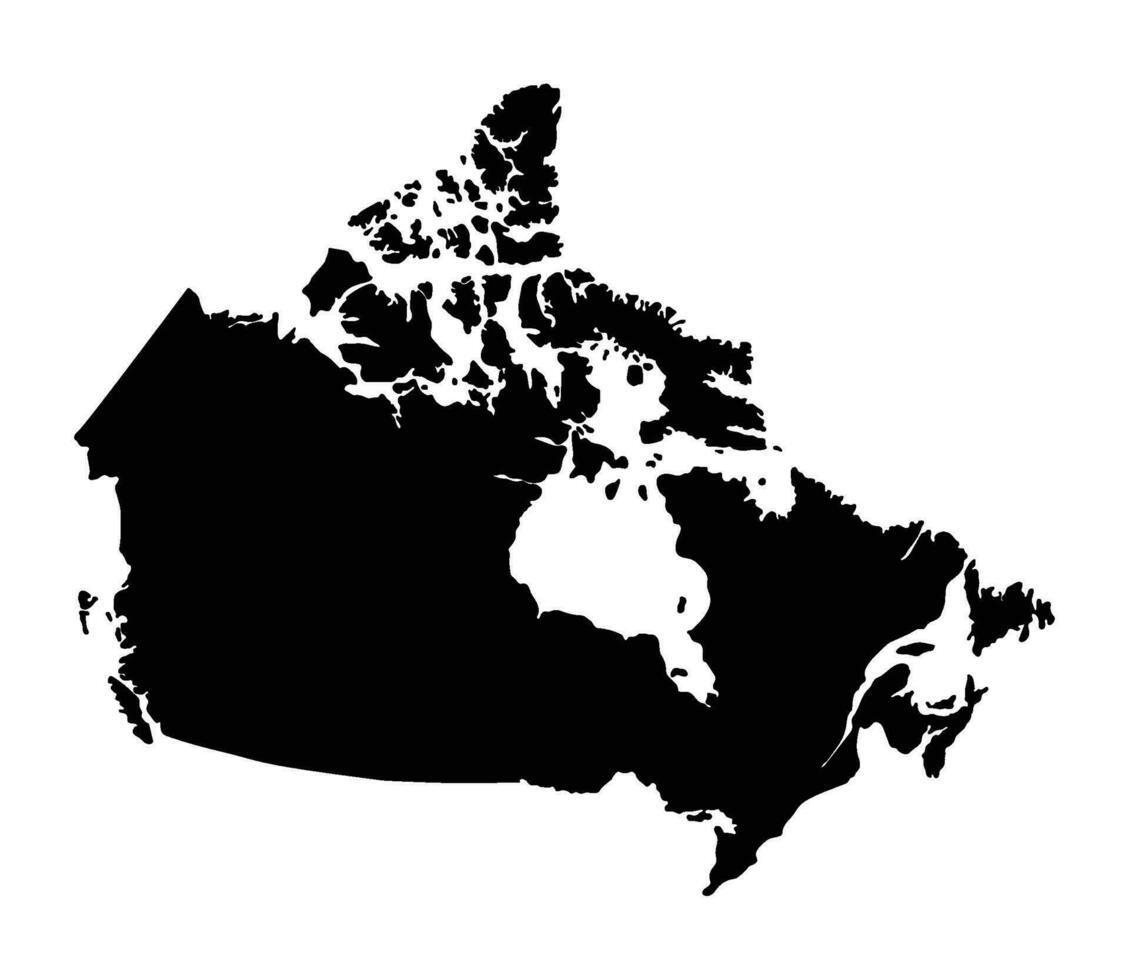 Map of Canada in black color. Canadian map. vector