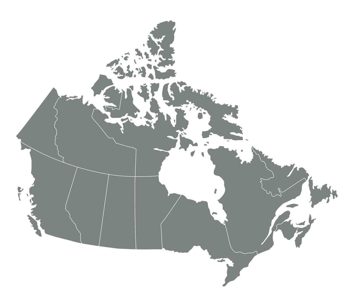 mapa de Canadá en político regiones. canadiense mapa. vector