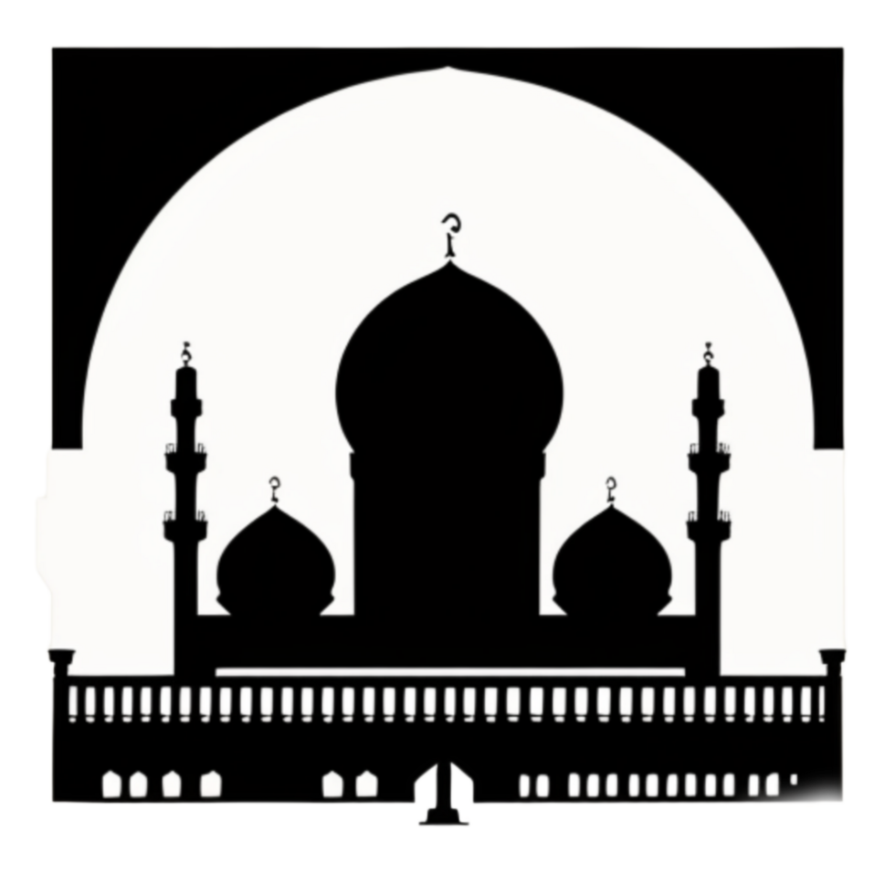 mosque silhouette ai generative png