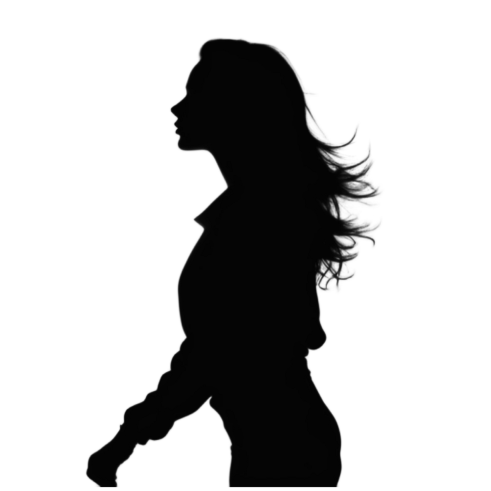 Silhouette Girl PNG Transparent Background