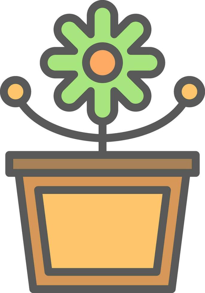 Flower Pot Vector Icon Design