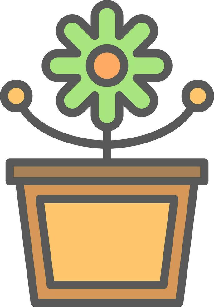 Flower Pot Vector Icon Design