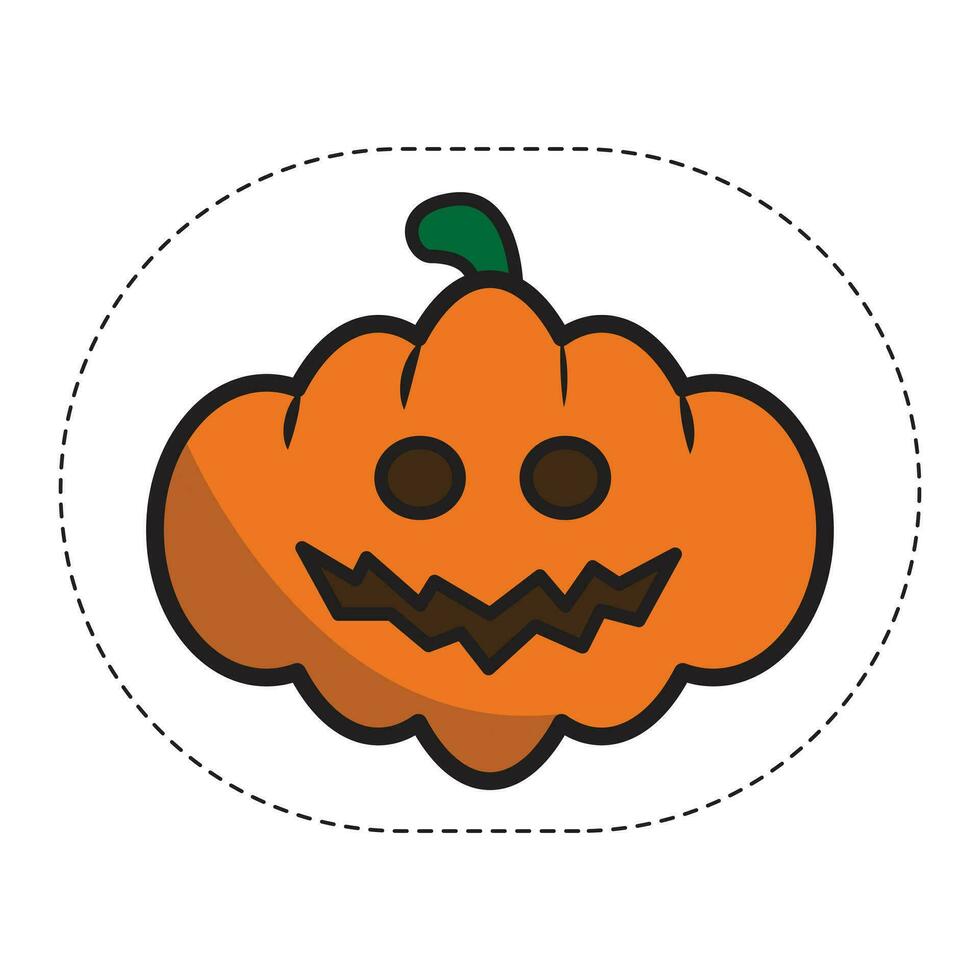 calabaza fantasma naranja Víspera de Todos los Santos pegatina. vector