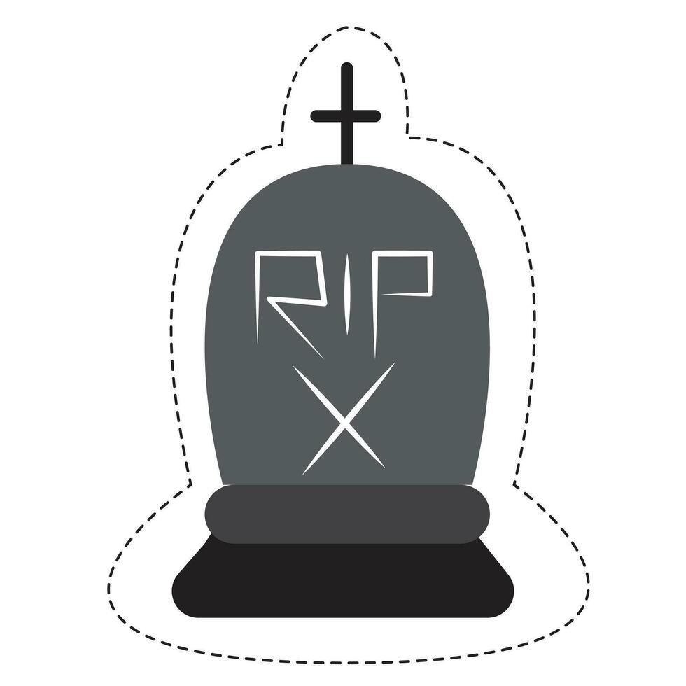 RIP Christian Halloween Casket Vector Style.