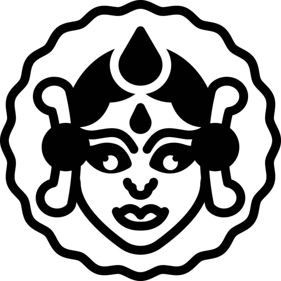 solid icon for durga puja vector