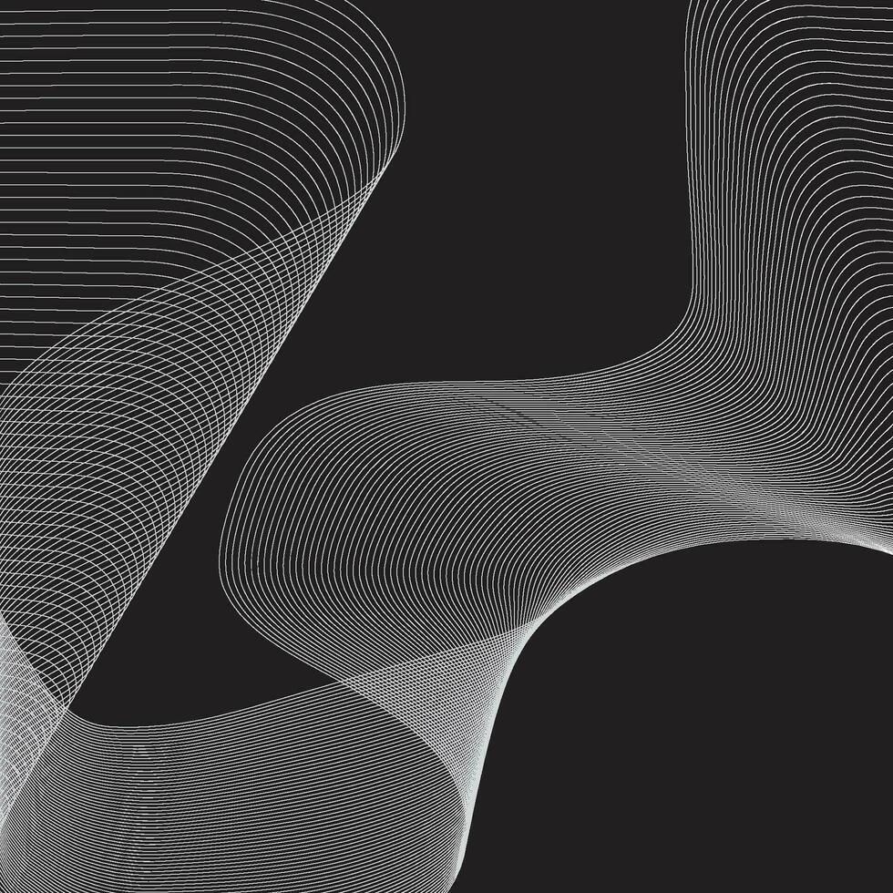 Abstract background Black and white Wave line. flowing shape and curve. vector