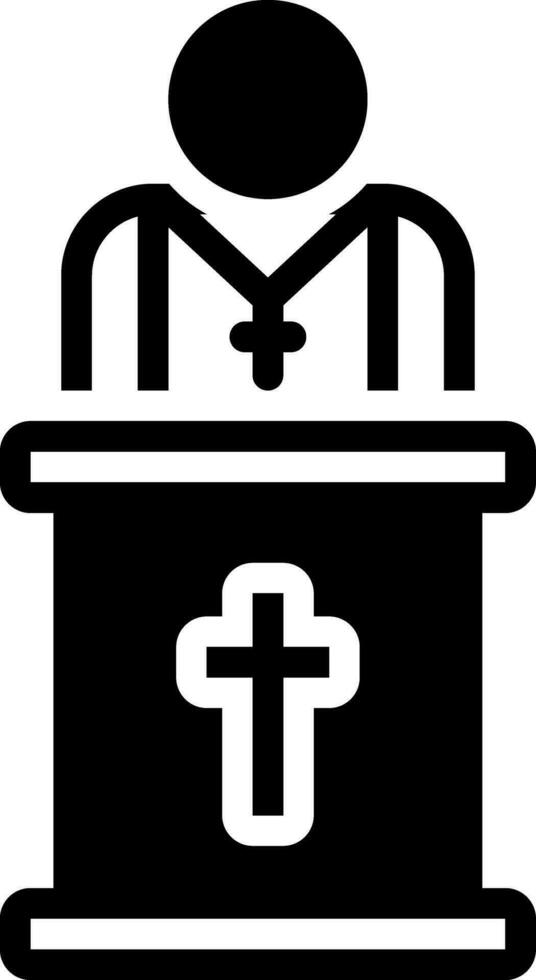 solid icon for pastor vector