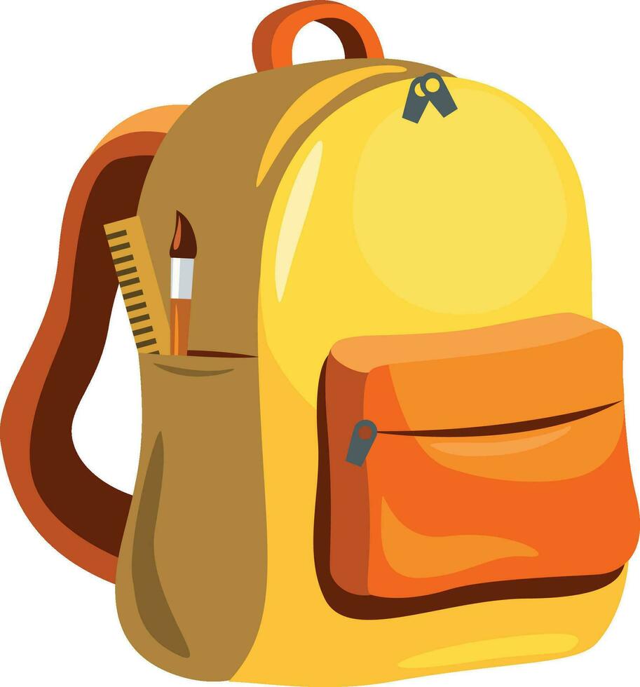 Bright Yellow School Bag for Kids vector