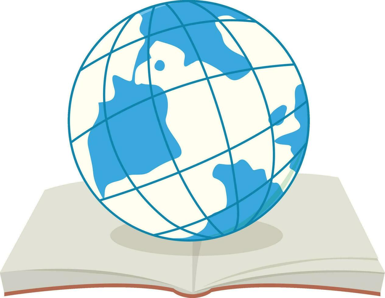 World globe and book open on white background vector
