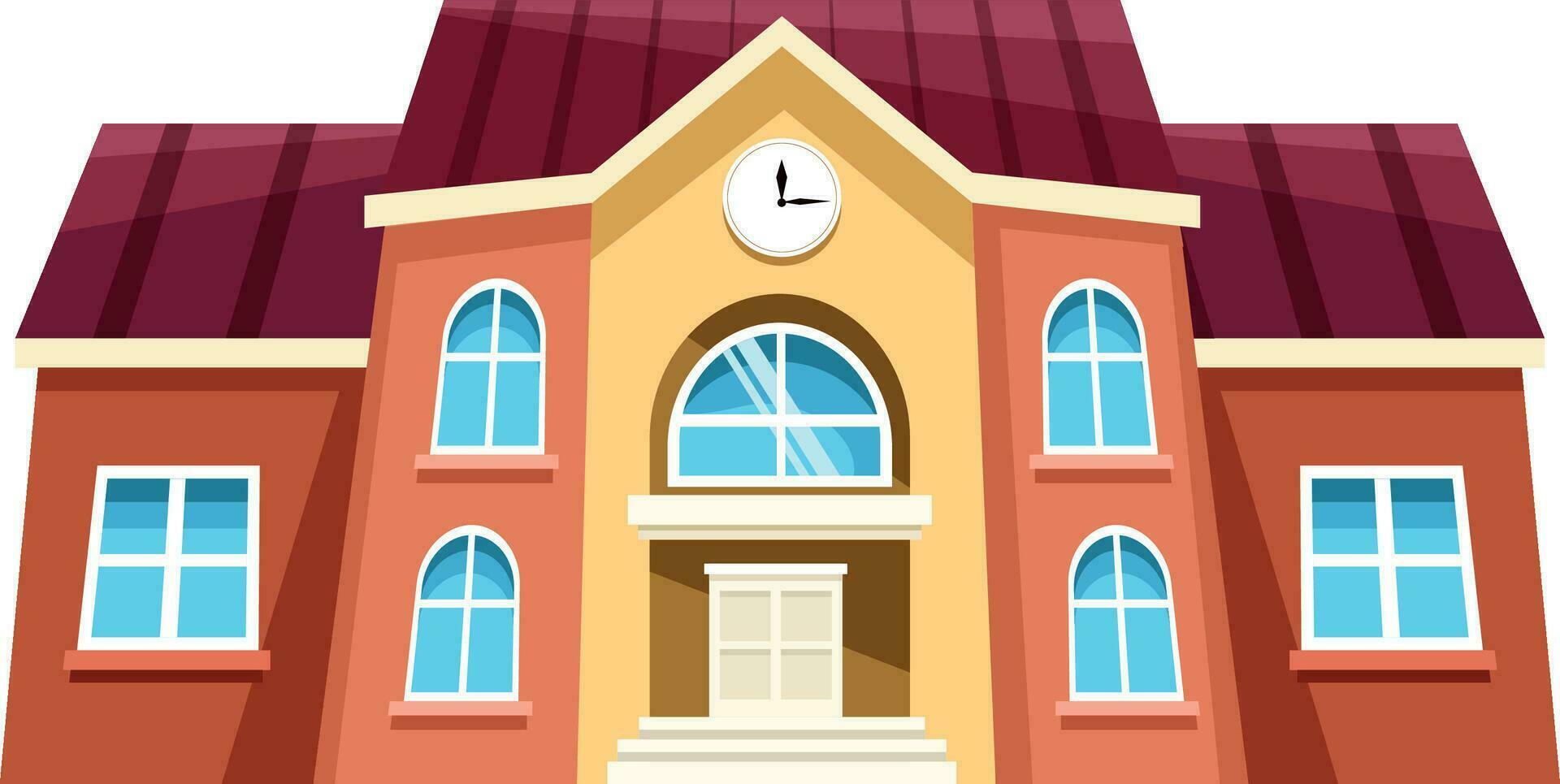 School Building on white background vector