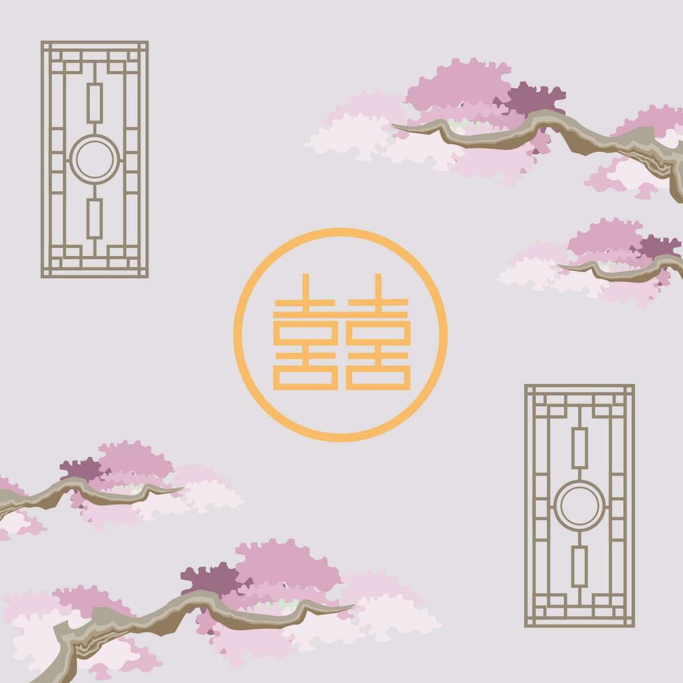 Design Vector Chinese Wedding Backdrop