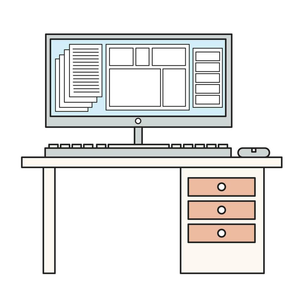 Design vector computer office clip art