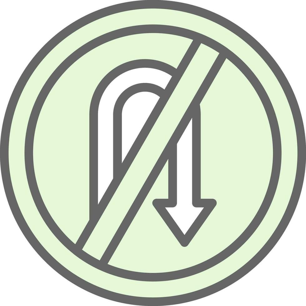 No Turn Vector Icon Design