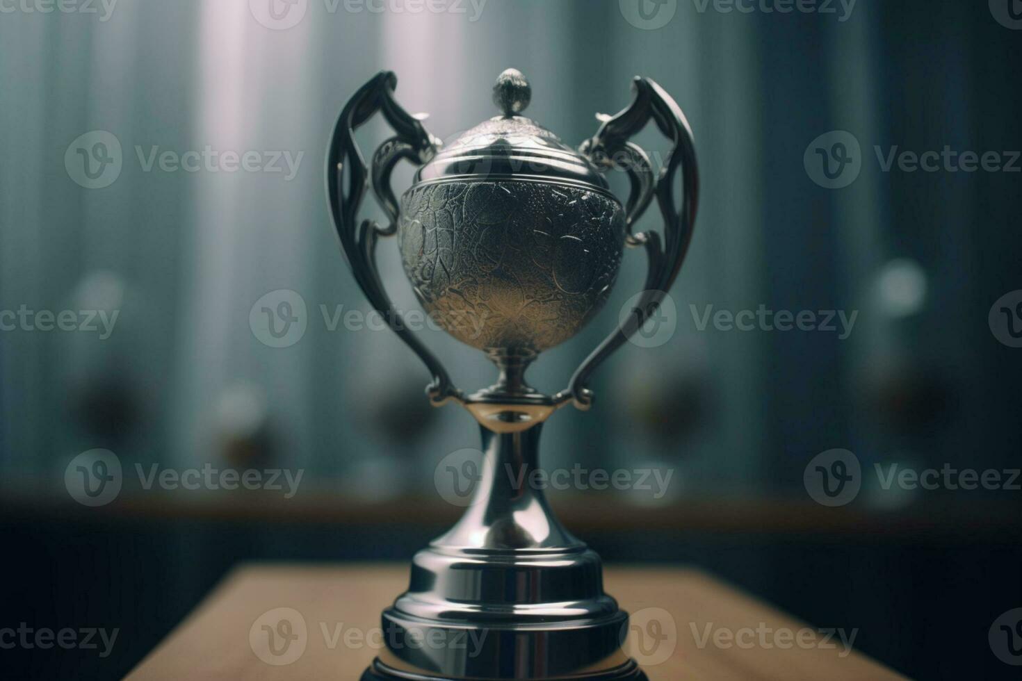 icónico del campeón trofeo, significando éxito y logro, en fondo. ai generado foto