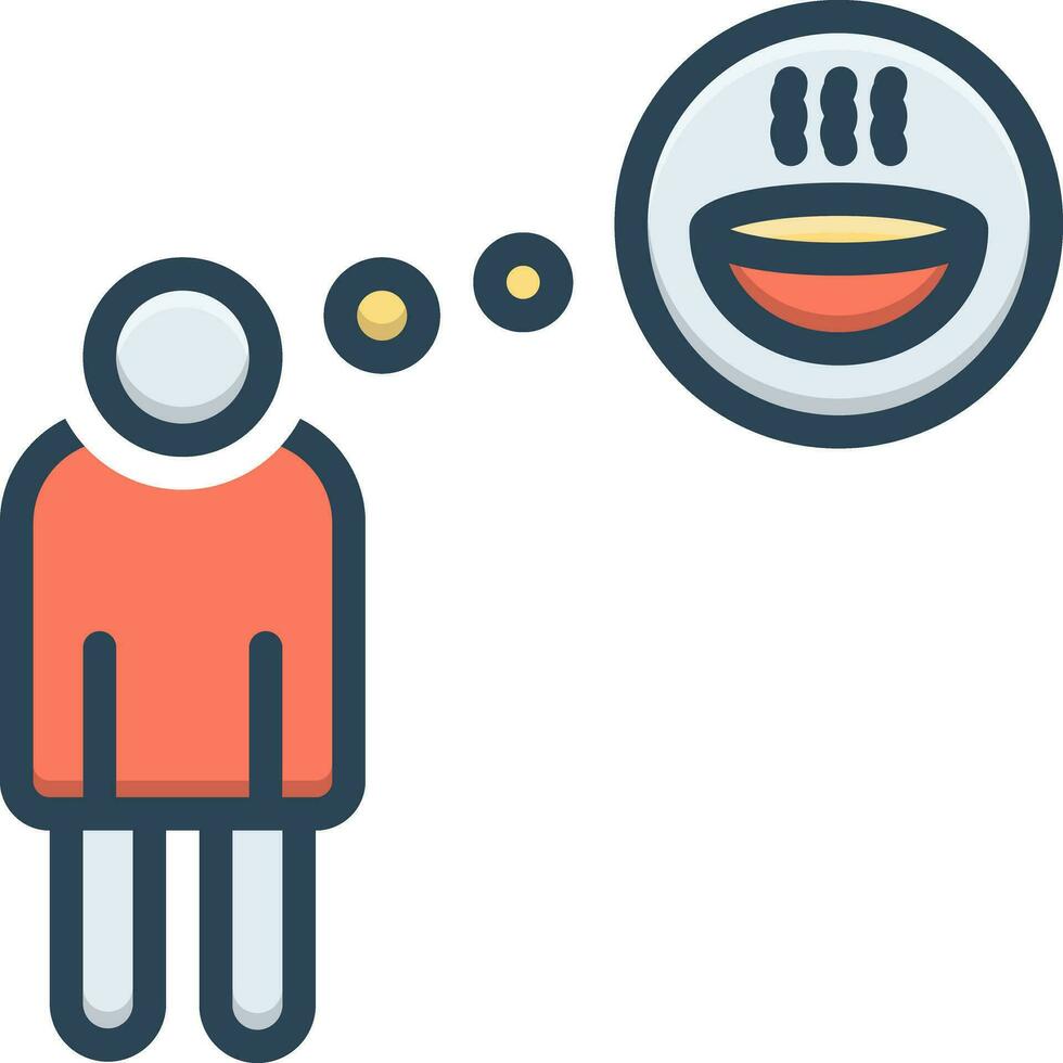 color icon for hunger vector