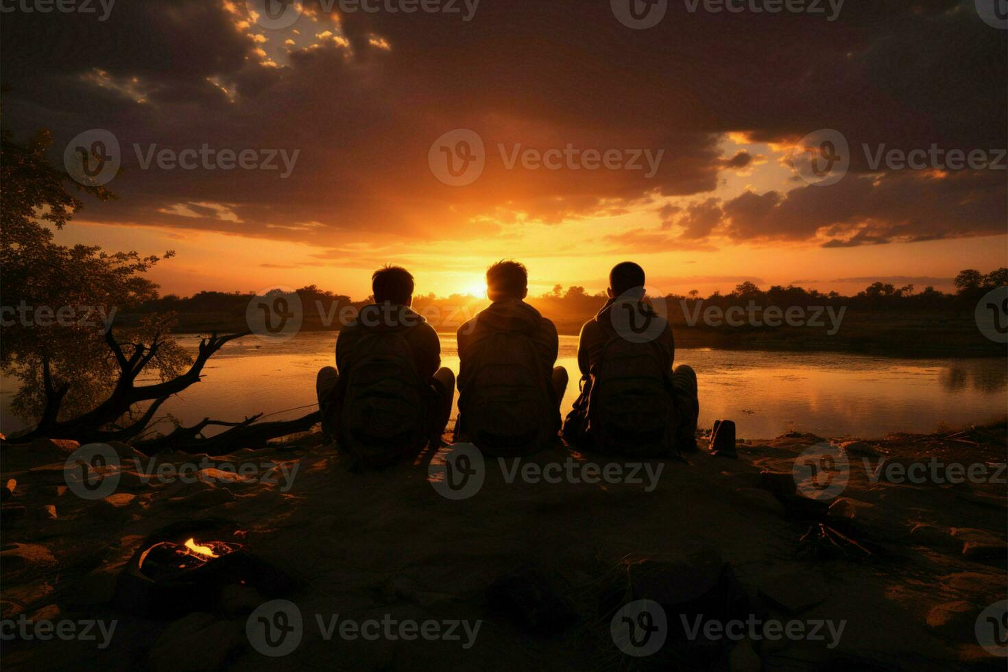 Wheelchair silhouette, set against the backdrop of a sunset, radiates determination AI Generated photo