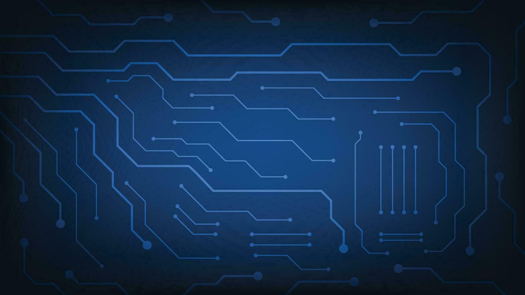 Hi tech digital circuit board. AI pad and electrical lines connected on blue lighting background. futuristic technology design element concept vector