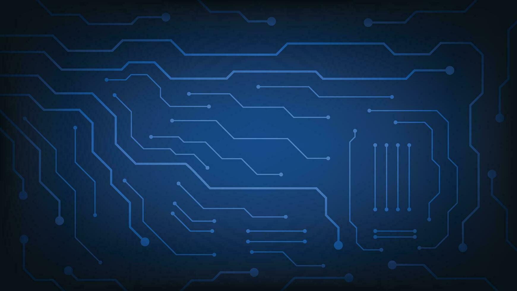 Hi tech digital circuit board. AI pad and electrical lines connected on blue lighting background. futuristic technology design element concept vector