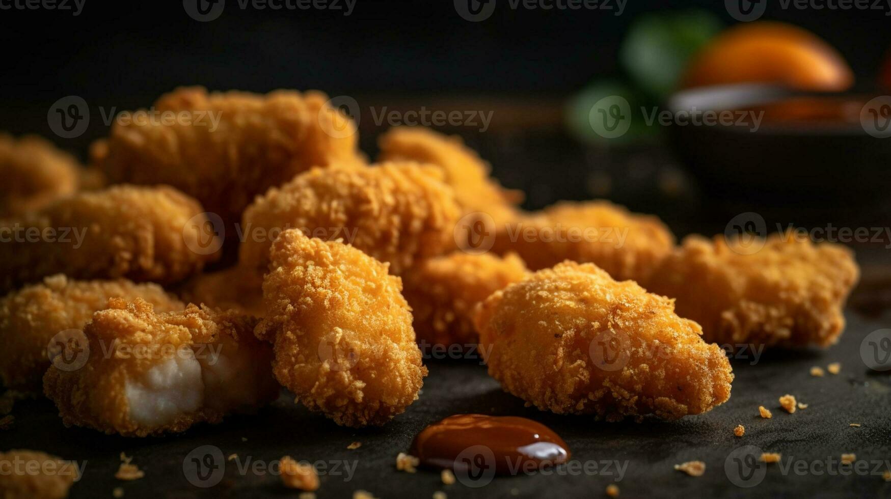 Crispy chicken nuggets AI Generated photo