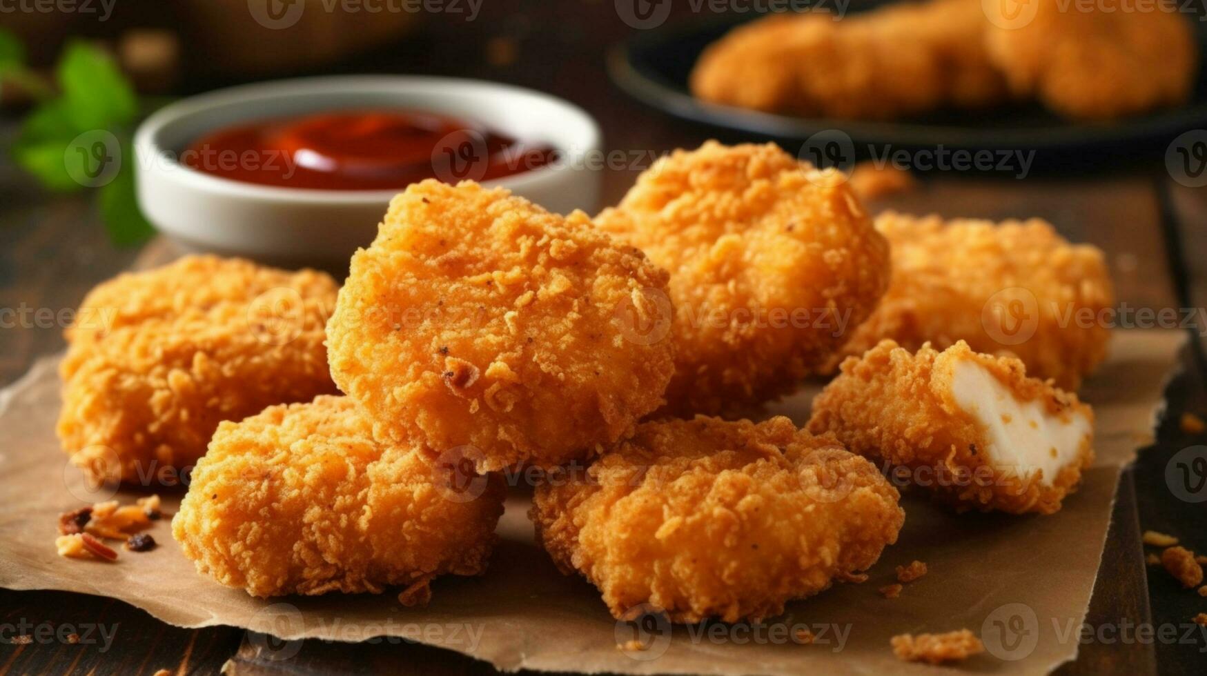 Crispy chicken nuggets AI Generated photo
