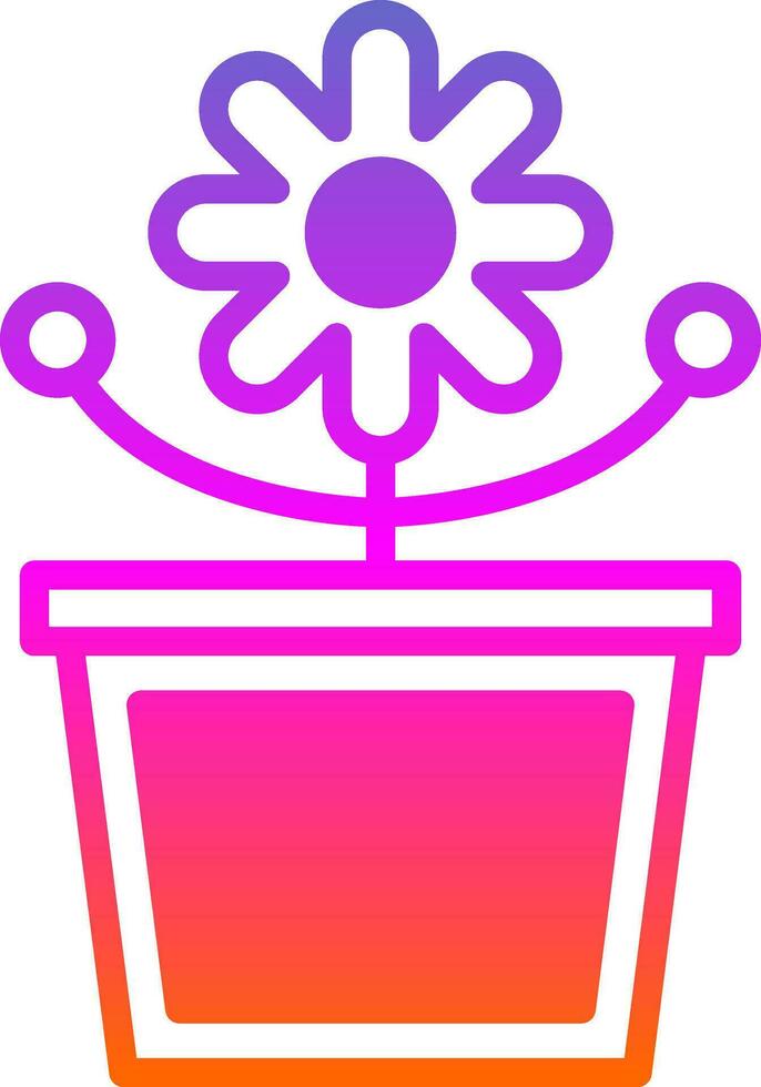 Flower Pot Vector Icon Design