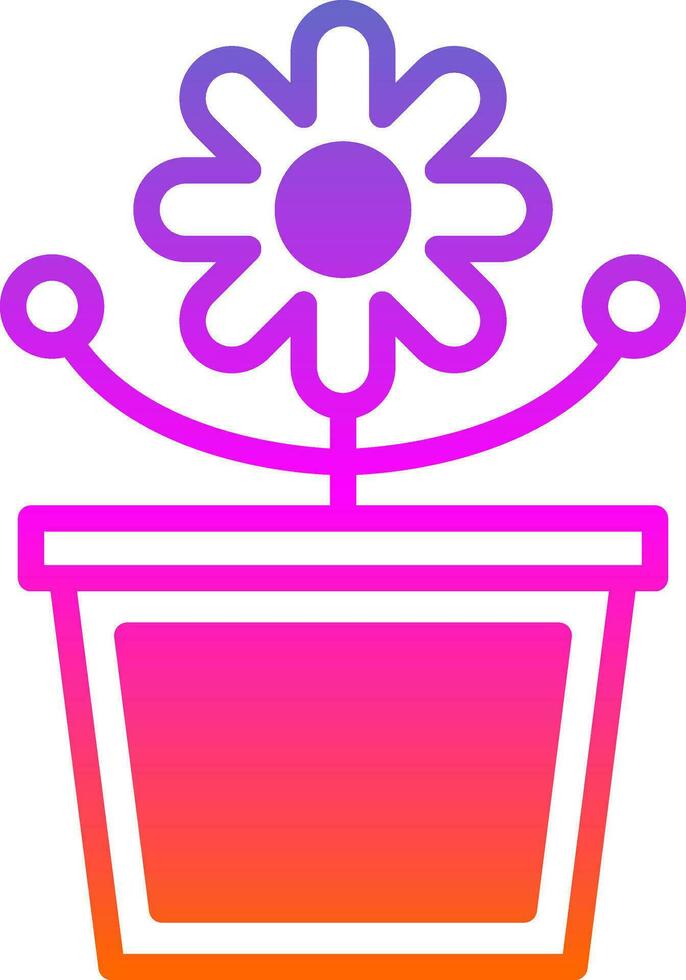 Flower Pot Vector Icon Design