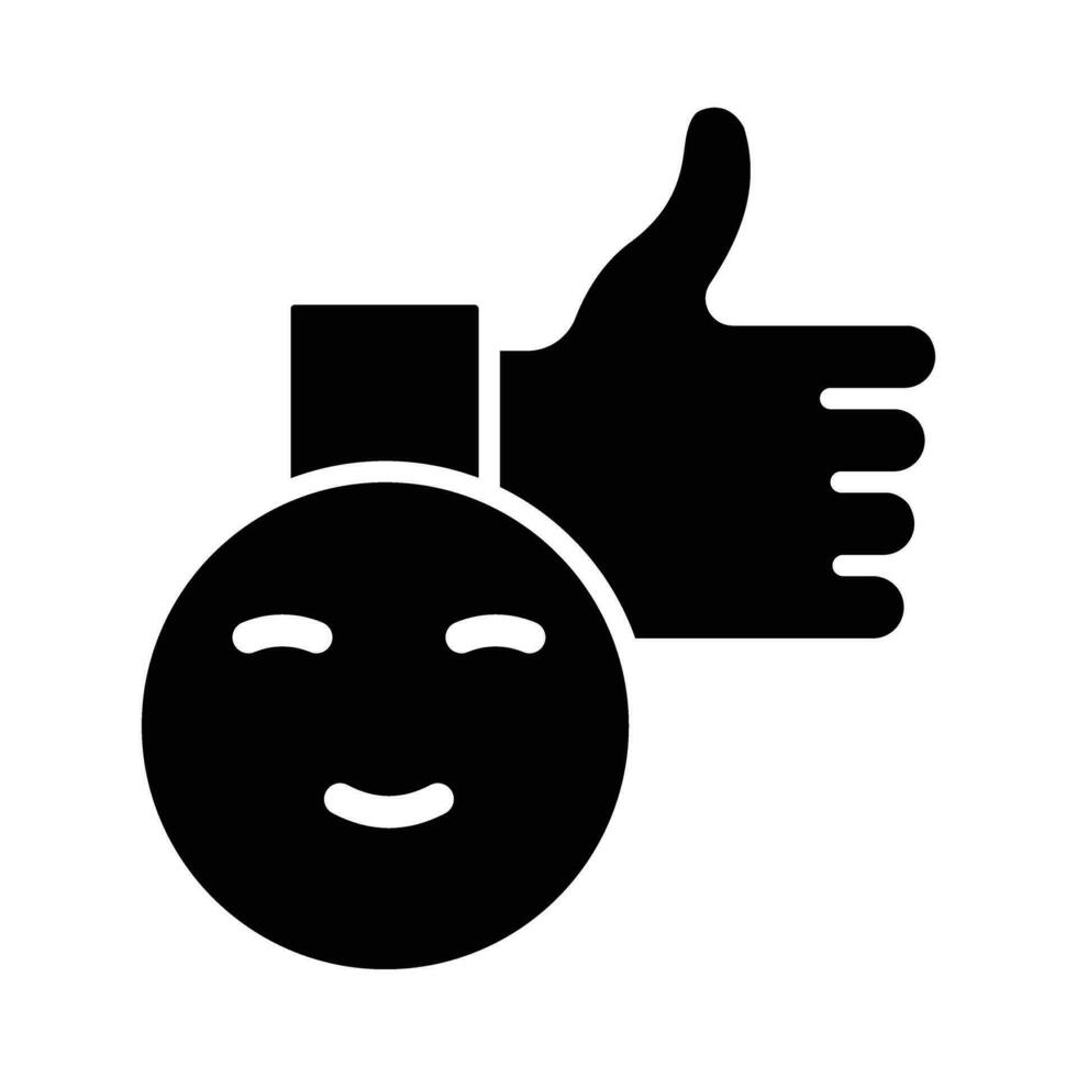 Satisfaction Vector Glyph Icon For Personal And Commercial Use.