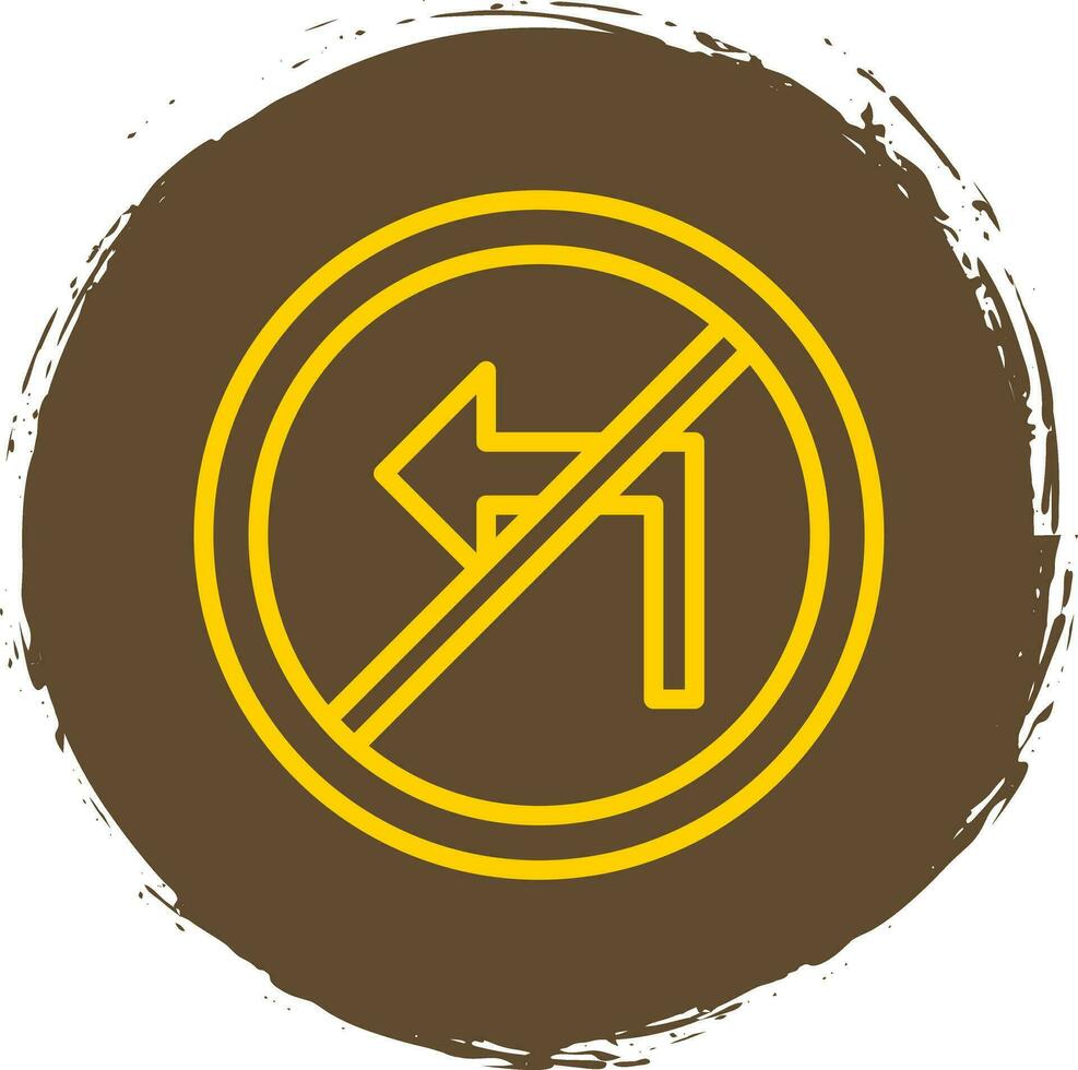 No Turn Left Vector Icon Design