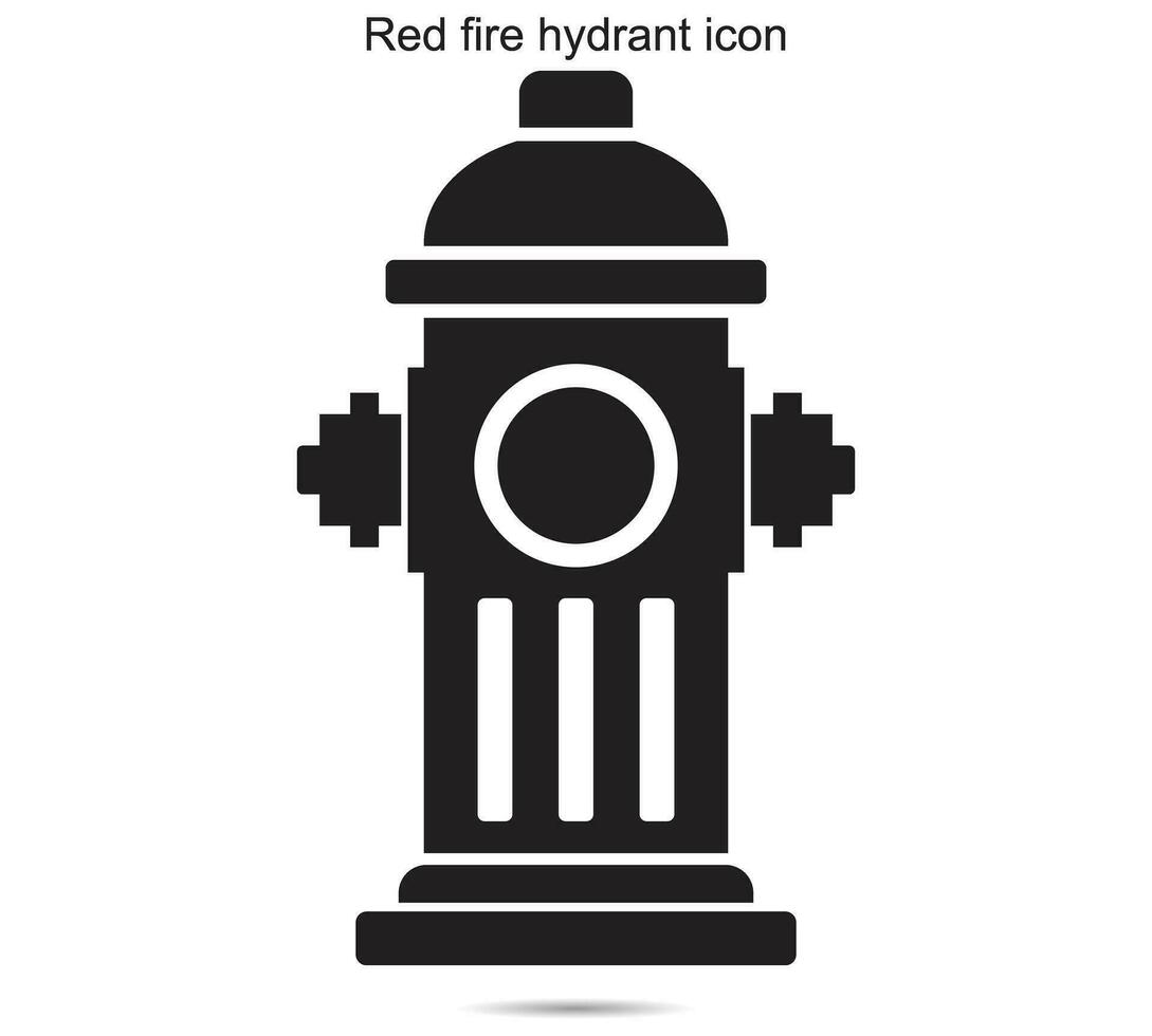 Red fire hydrant icon, vector Illustration