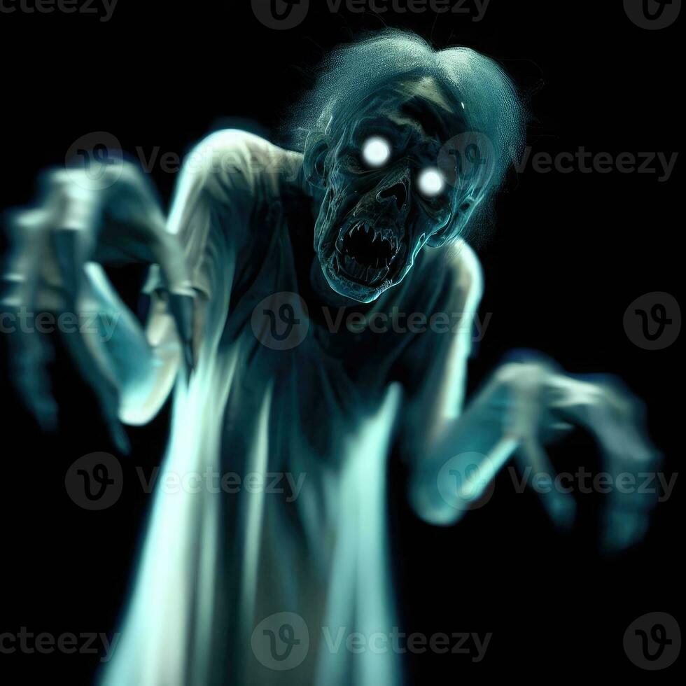 Ghosts, spirits or zombies on Halloween. Created with AI. photo