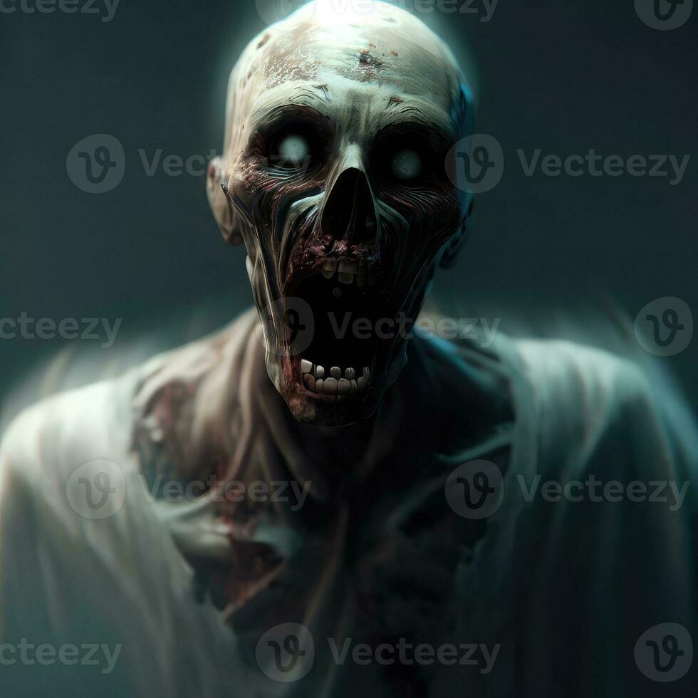 Ghosts, spirits or zombies on Halloween. Created with AI. photo