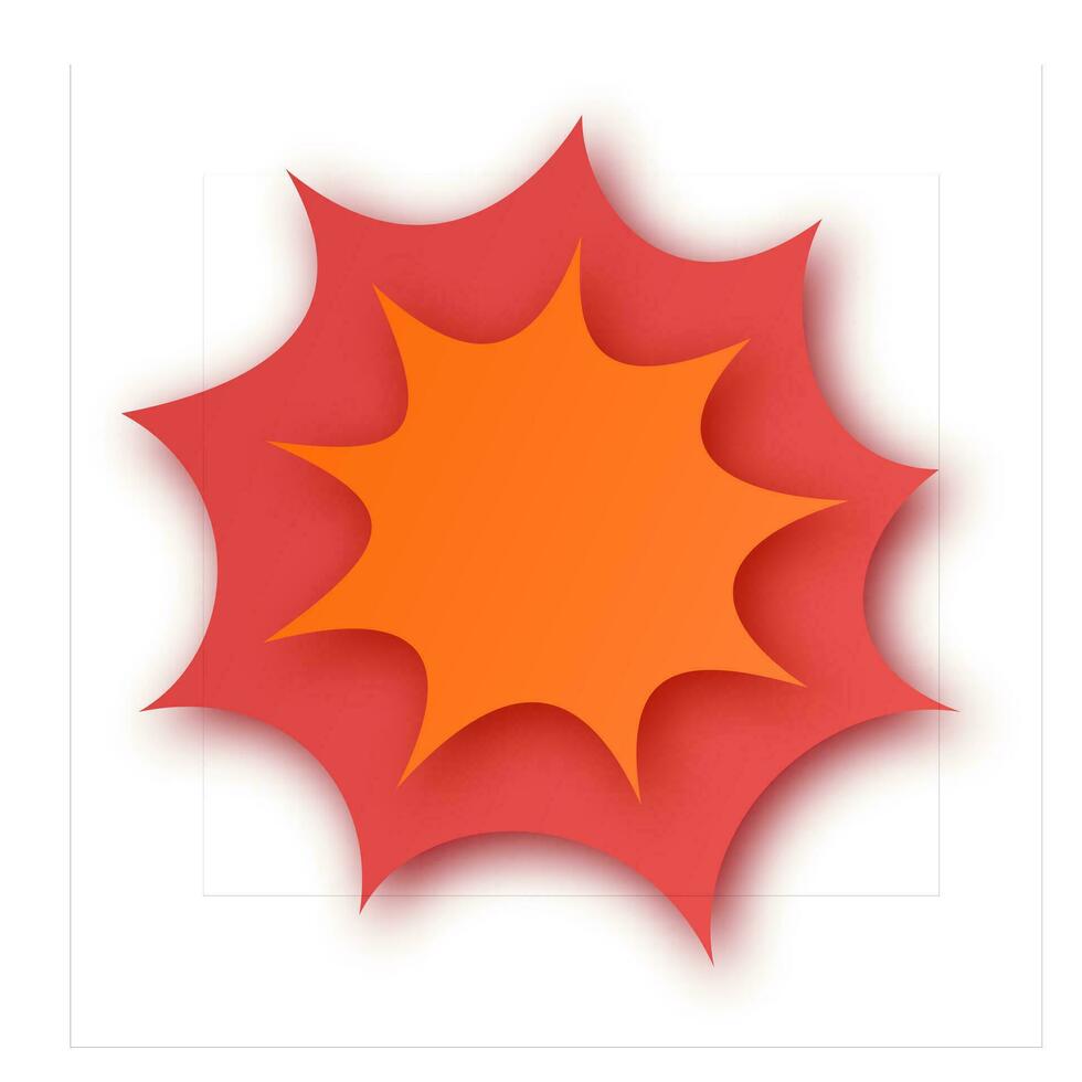 Paper cut speech bubble with explosion vector