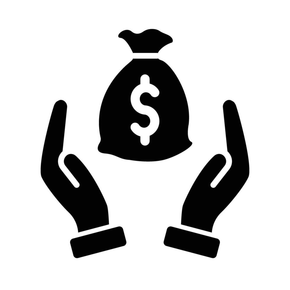 Net Worth Vector Glyph Icon For Personal And Commercial Use.