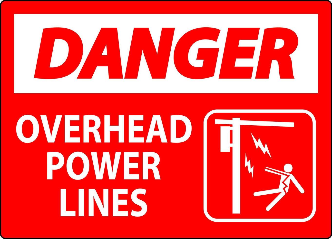 Danger Sign Overhead Power Lines vector