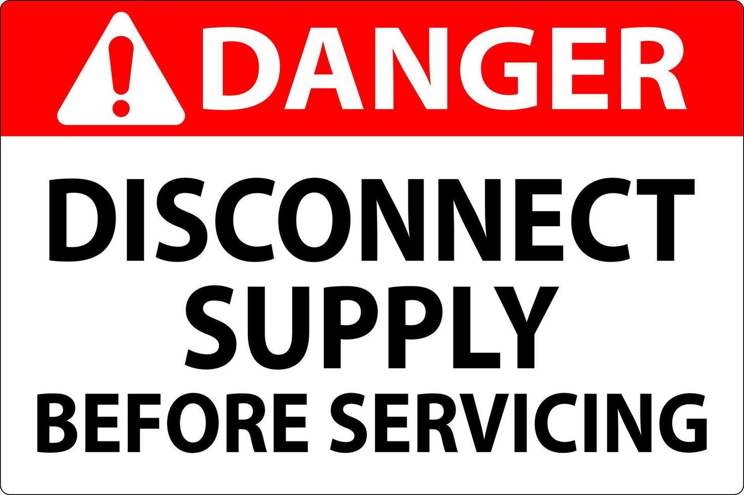 Danger Sign Disconnect Supply Before Servicing Sign vector