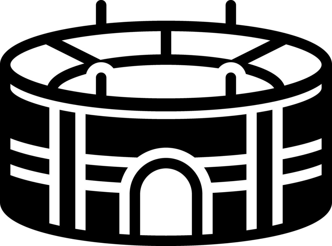 solid icon for stadium vector
